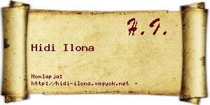 Hidi Ilona névjegykártya